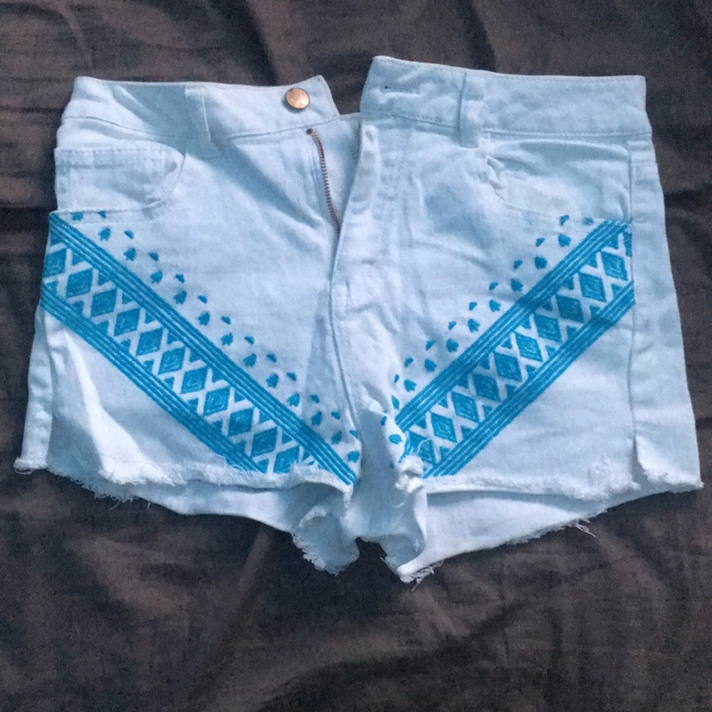 White denim shorts